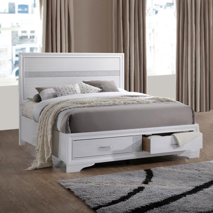 Miranda Queen 2-drawer Storage Bed White